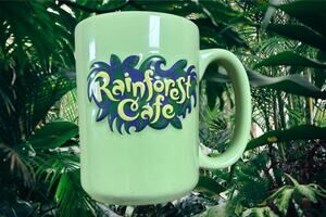 Rainforest Cafe Vintage Coffee Mug 16Oz Green